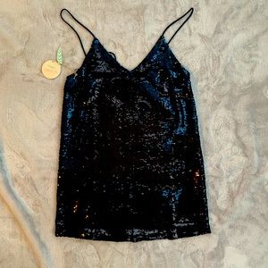 Sleek Sequin Little Black Dress